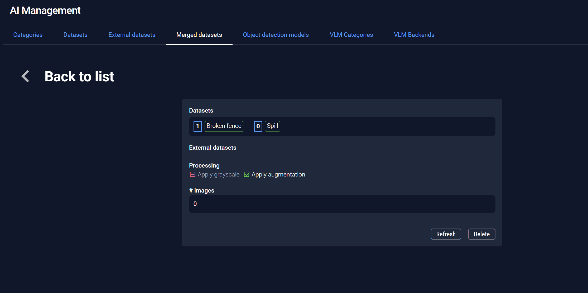 Dark theme AI management