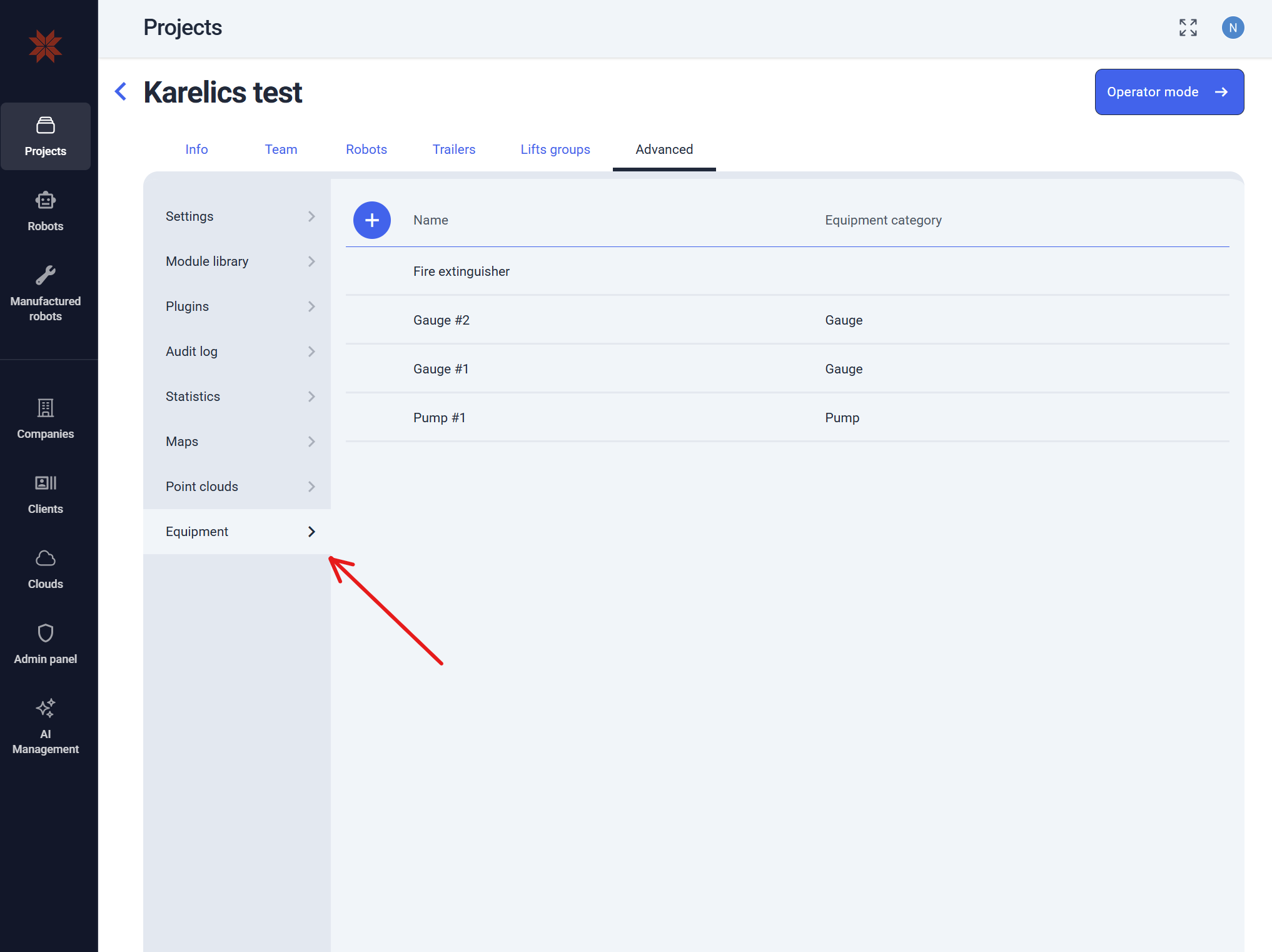 POI equipment linking details