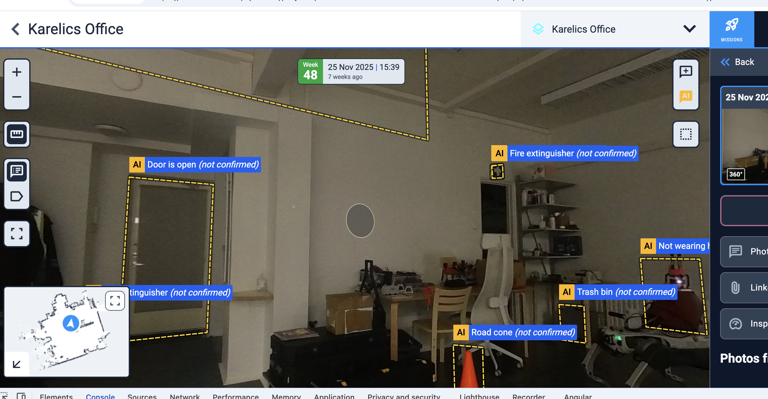 Ruler intersecting plane