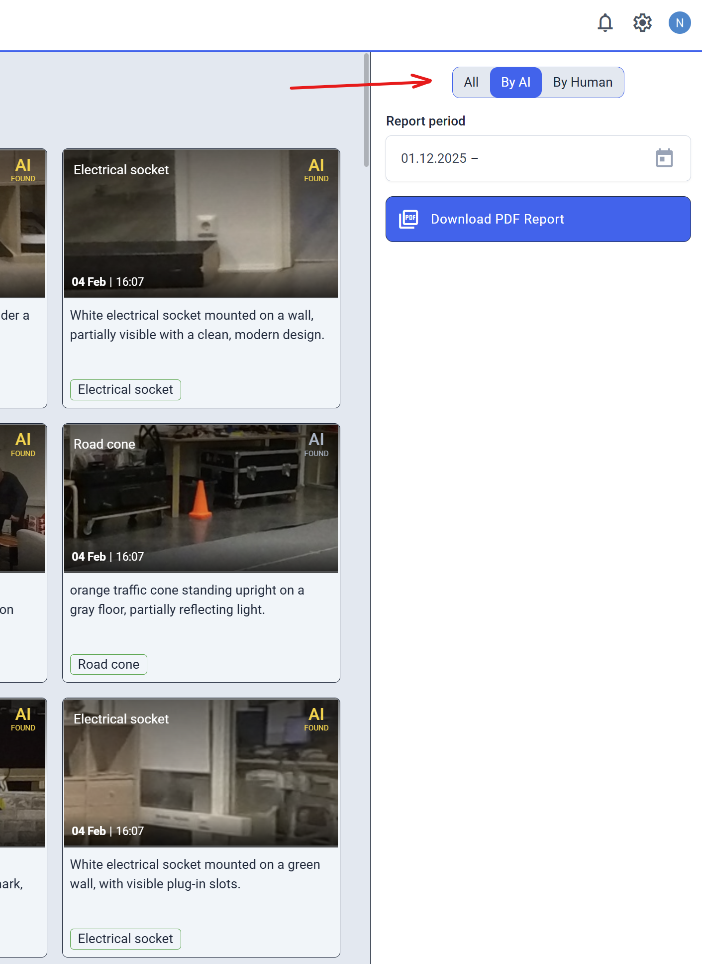 Annotation filters sidebar