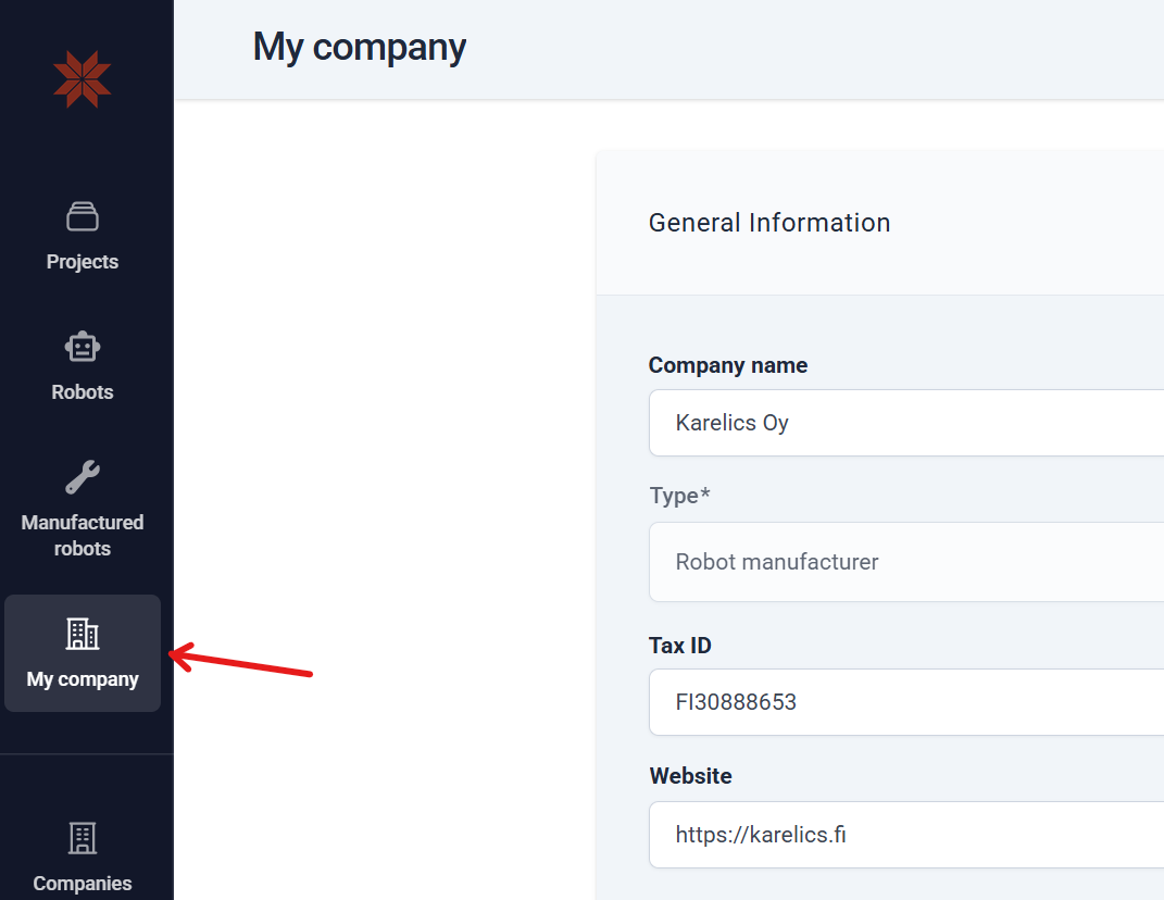 My Company sidebar move