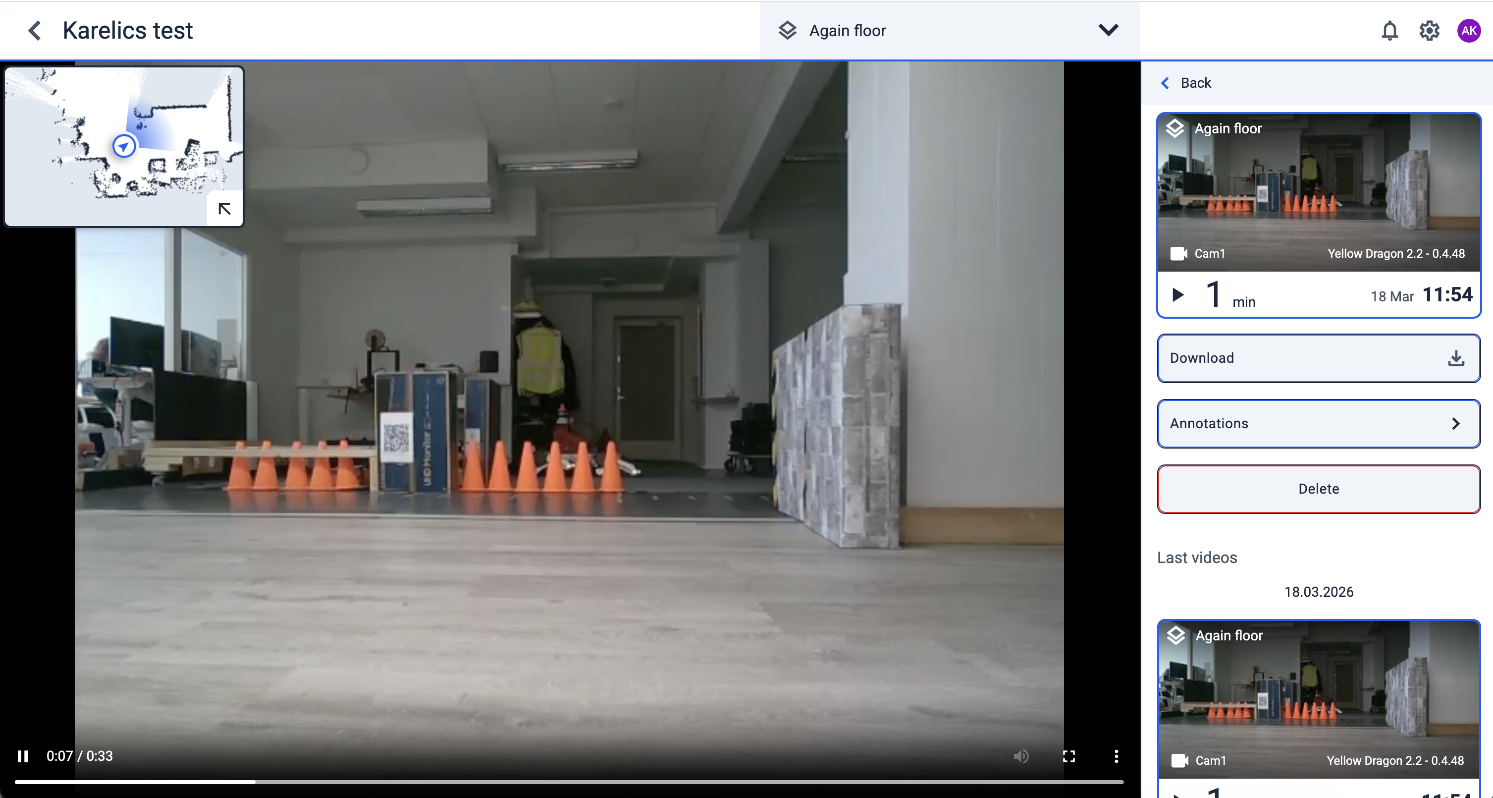 2D map in video viewer