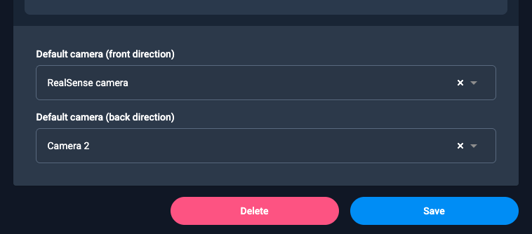 Default cameras for device types