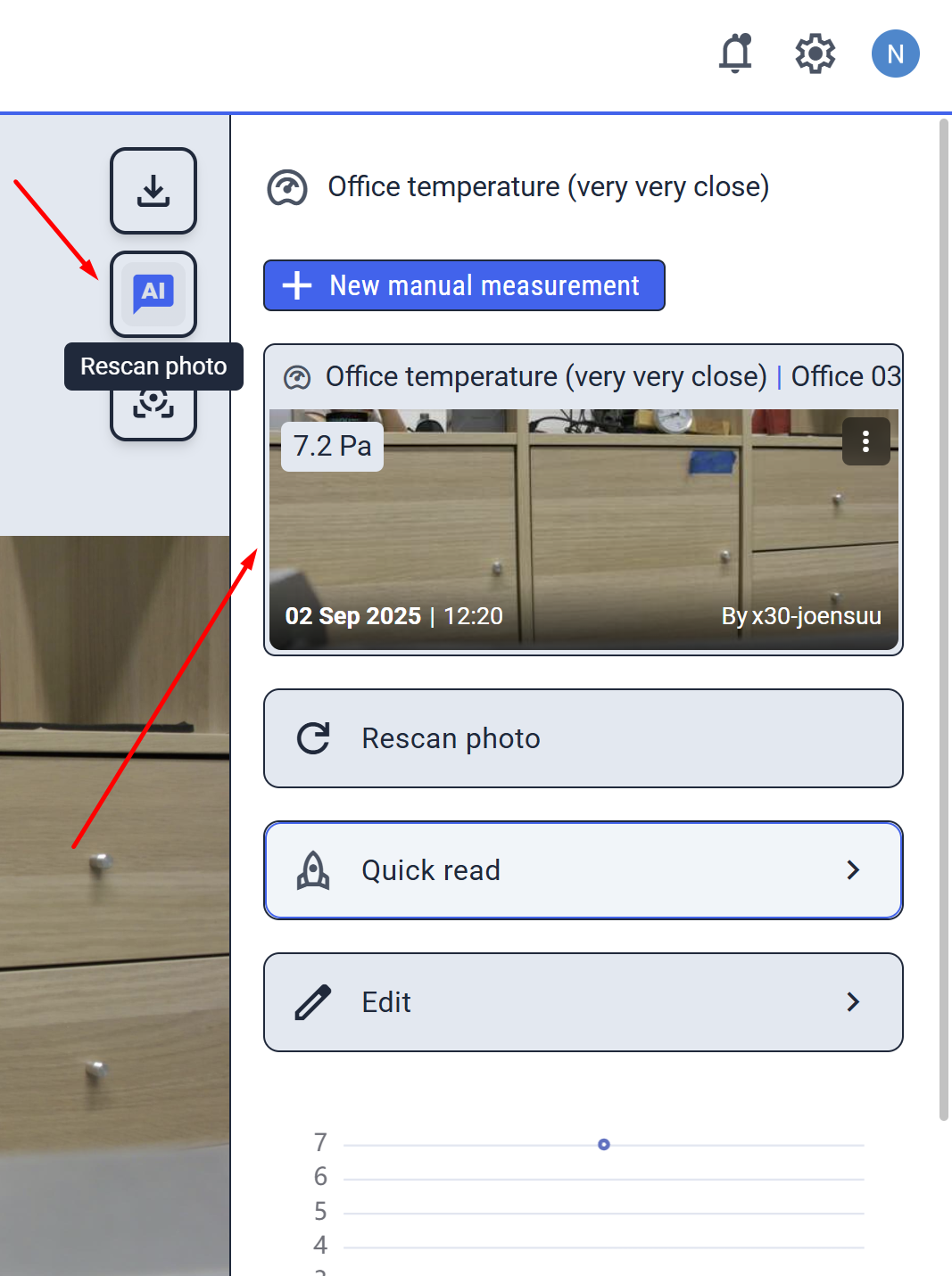 AI rescan button and sidebar