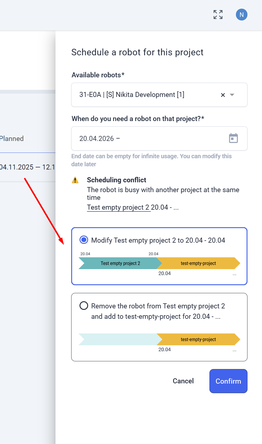 Project conflict resolution