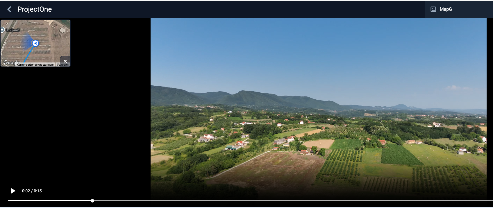 Video playback with geo path on the map