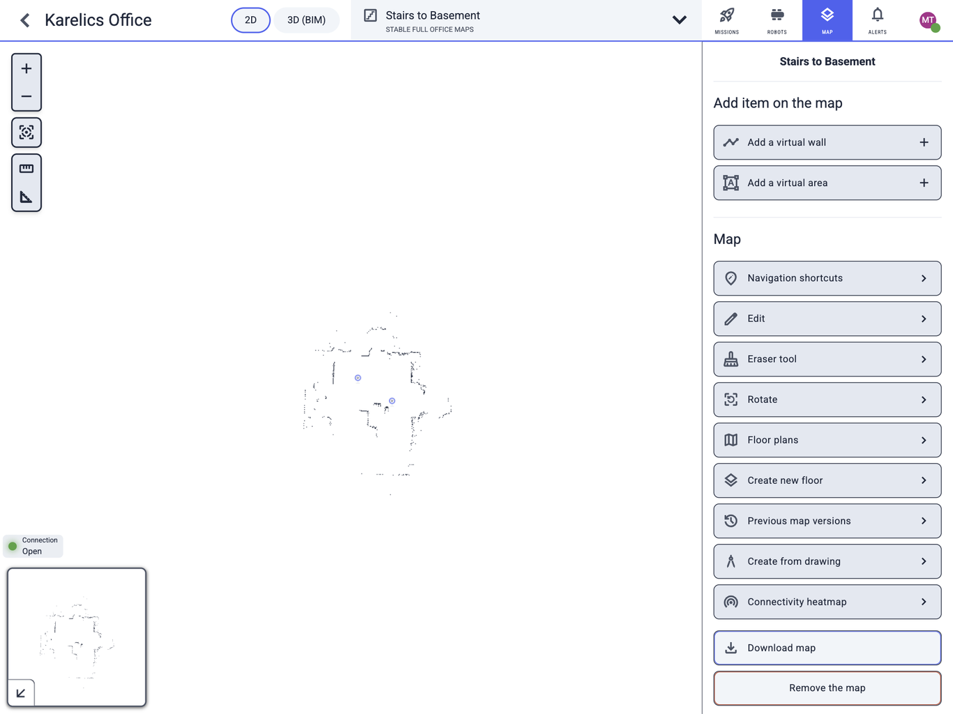 Stairs map without navigation controls