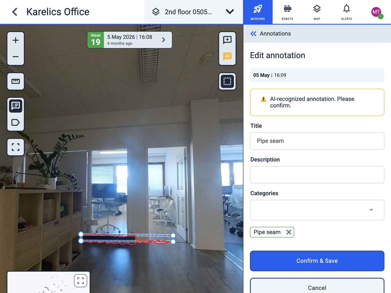 Annotation frame without other overlays