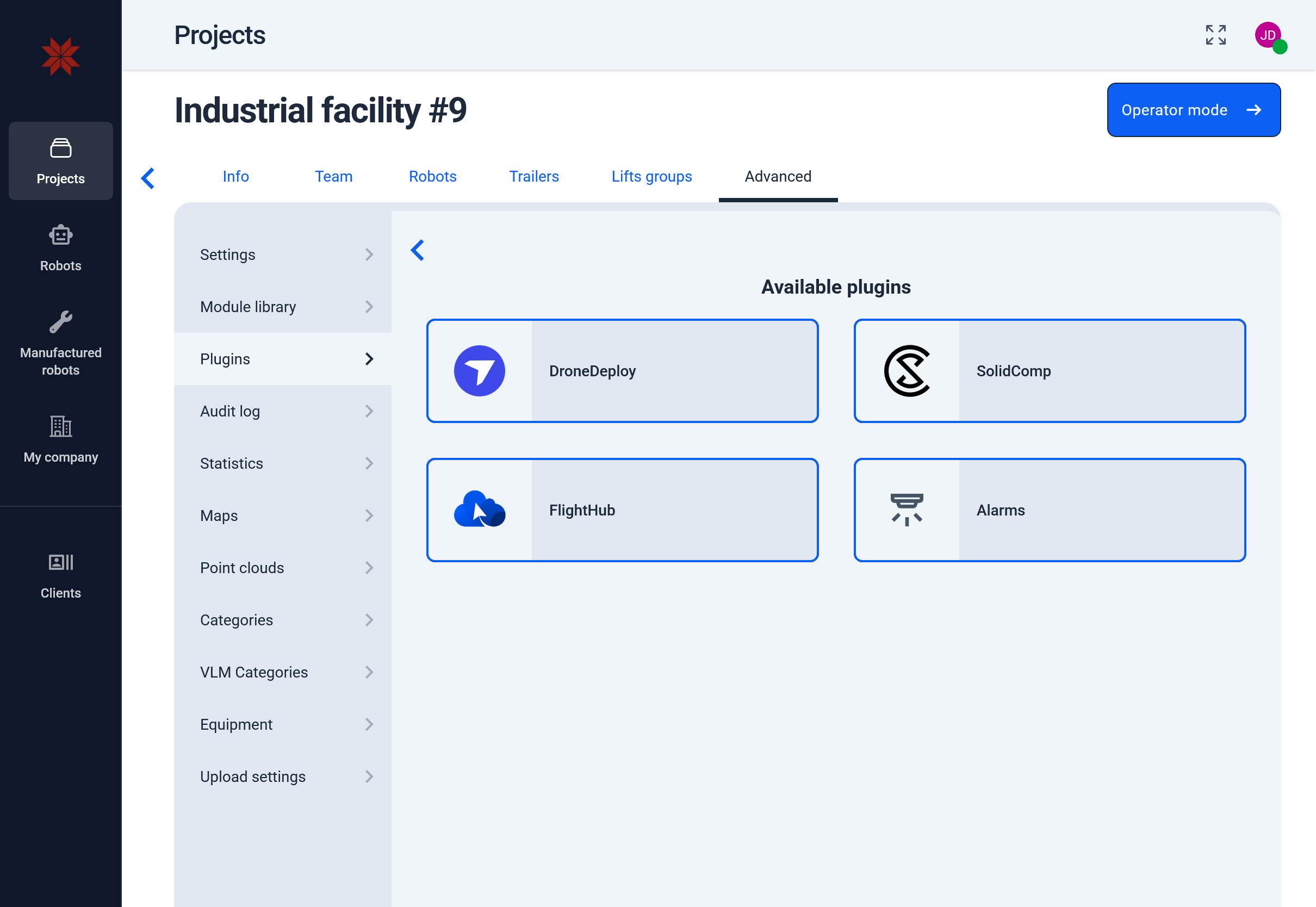 Available plugins
