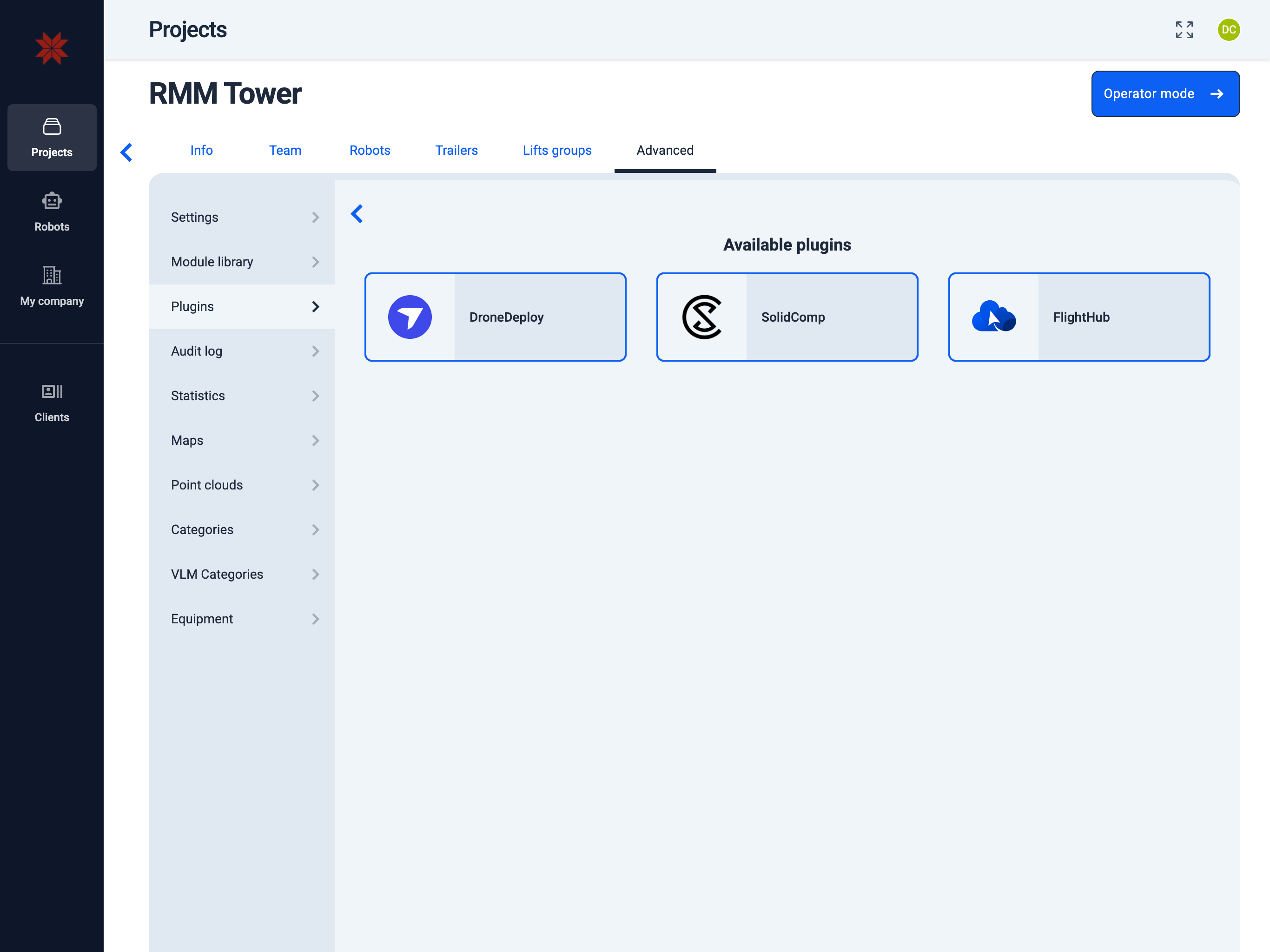 Available plugins