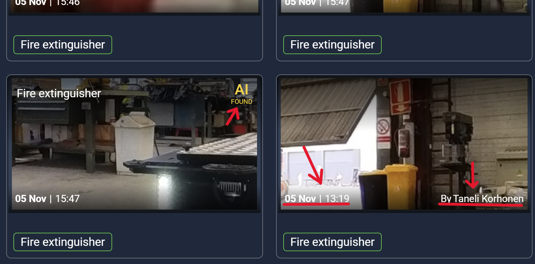 Annotations name and date