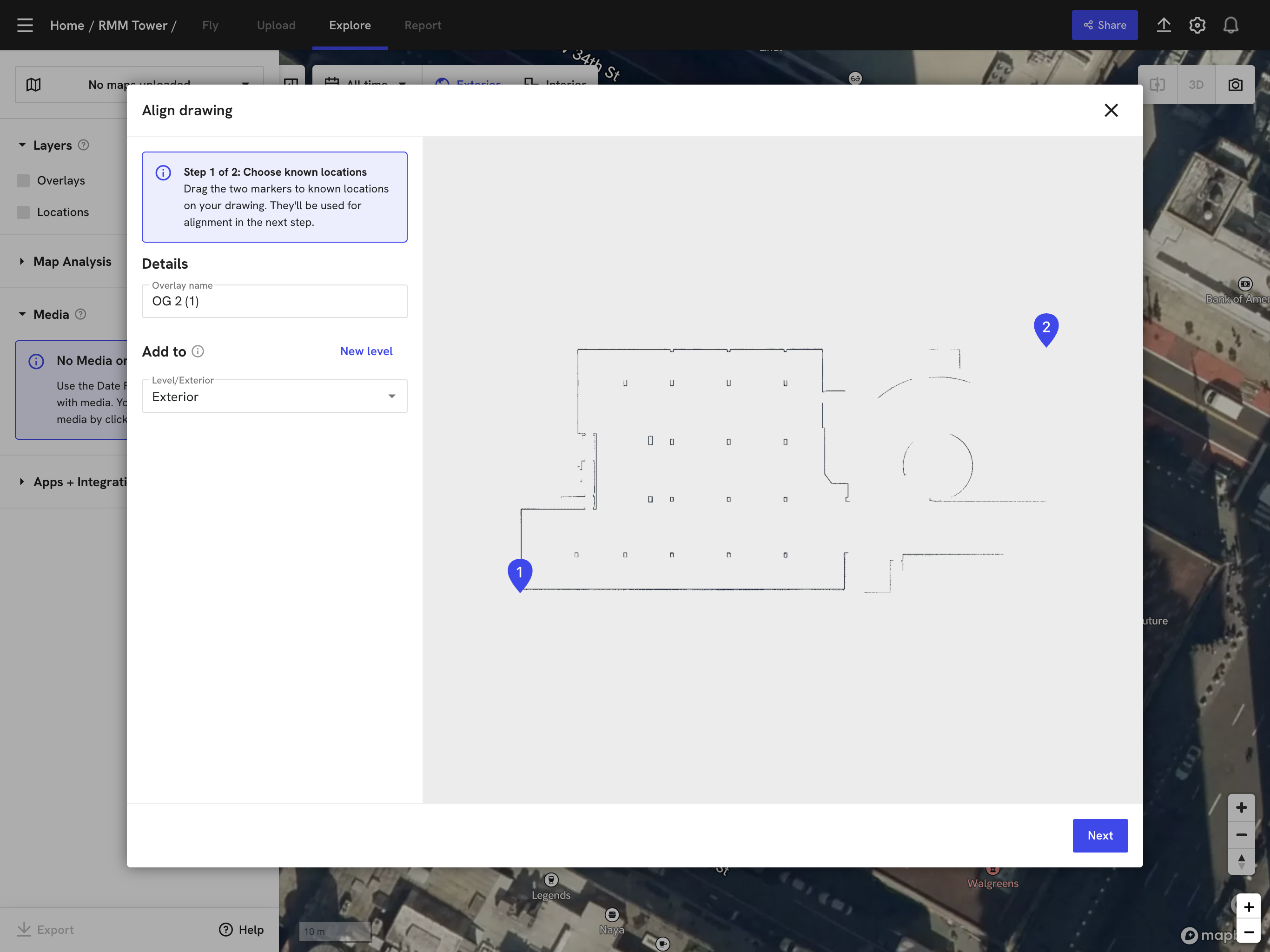 DroneDeploy Exterior mode