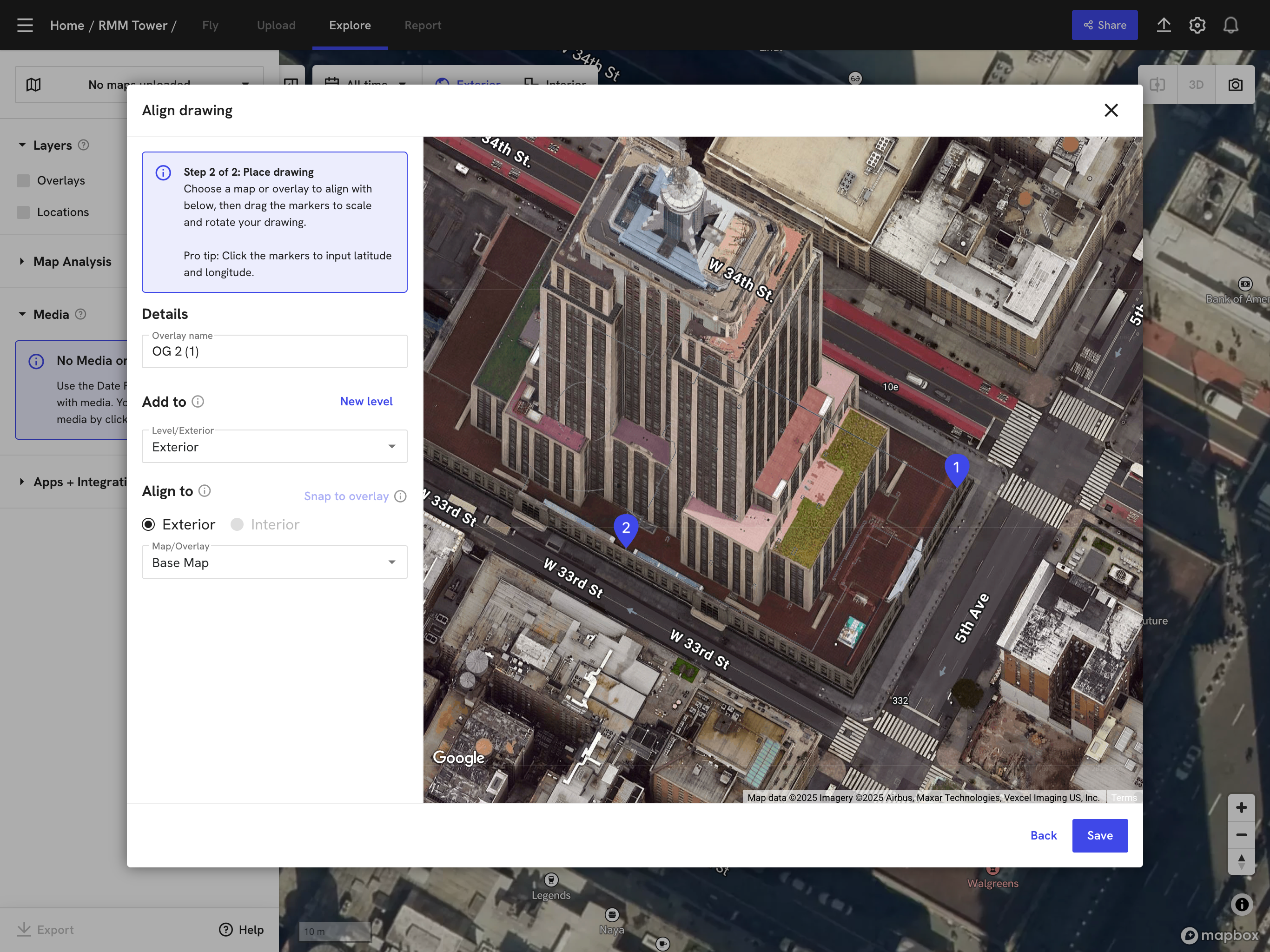 DroneDeploy Exterior mode