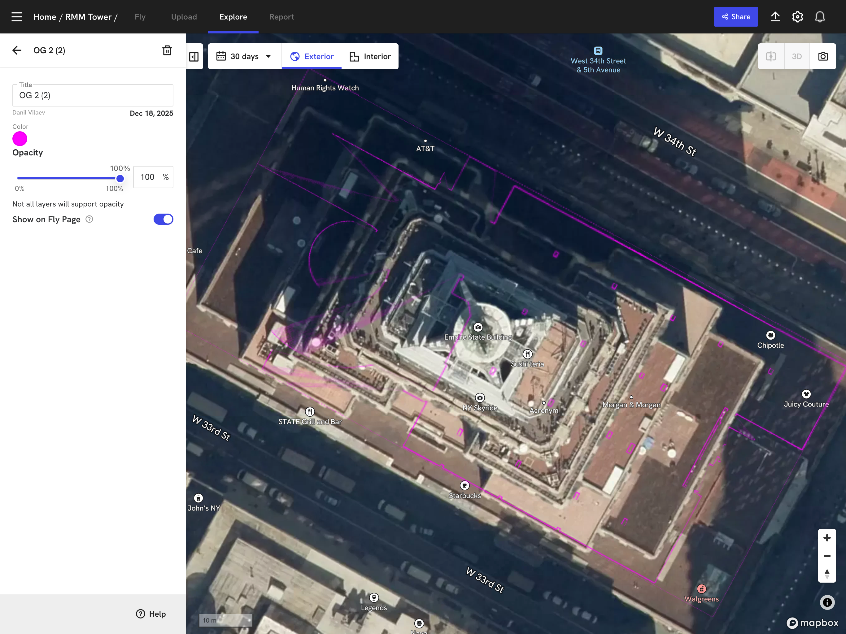 DroneDeploy Exterior mode