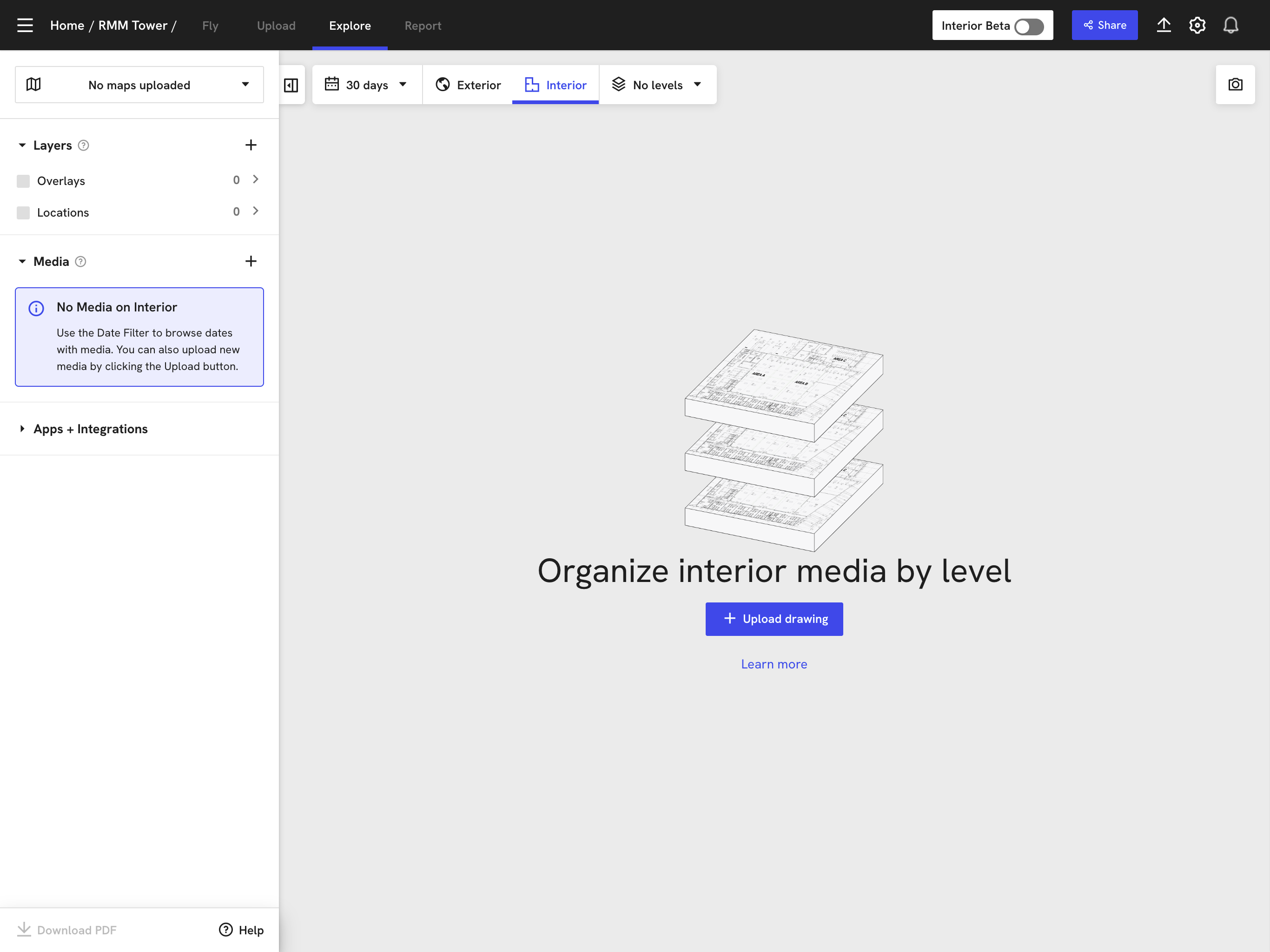 DroneDeploy Interior mode