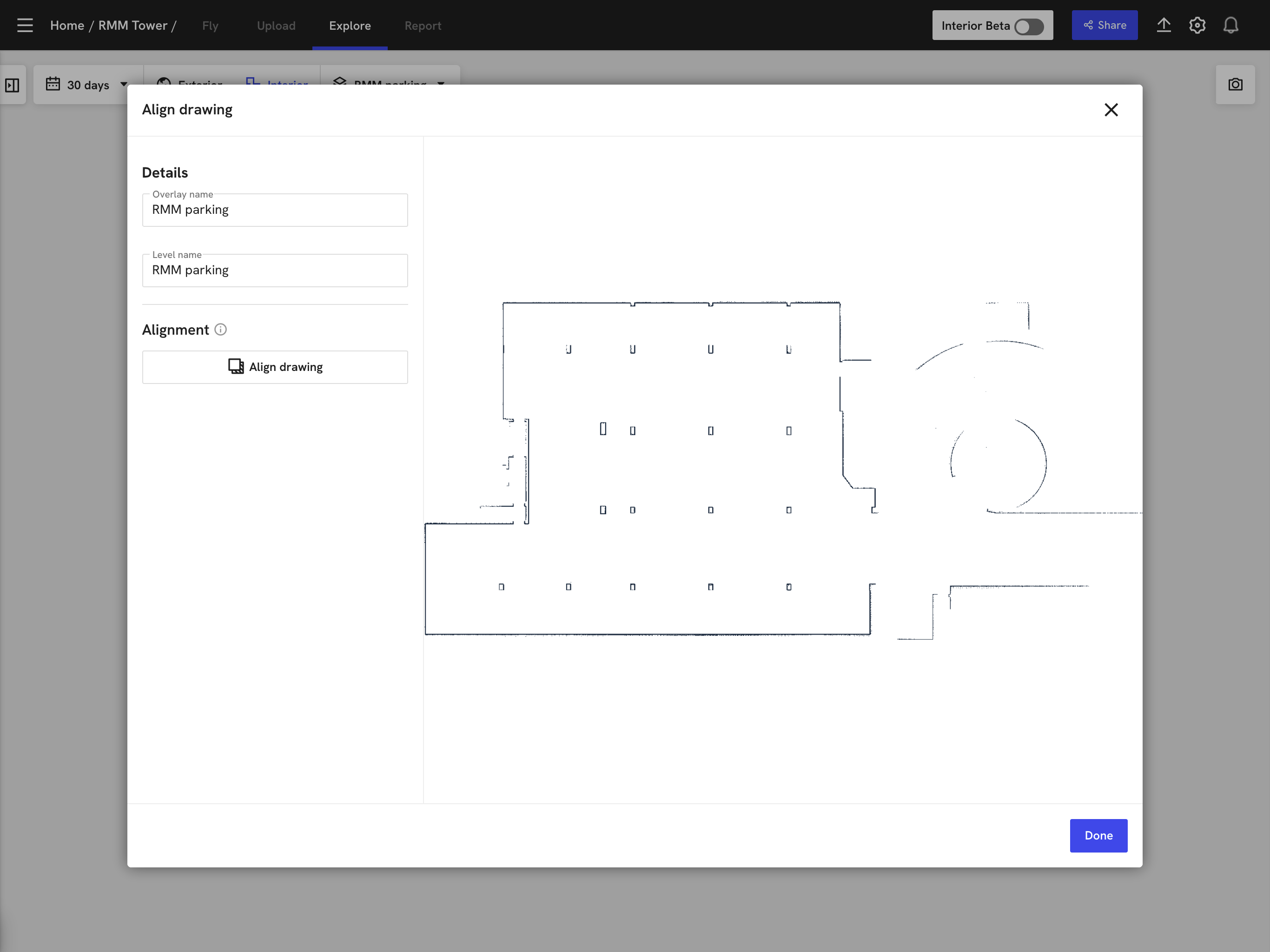 DroneDeploy Interior mode