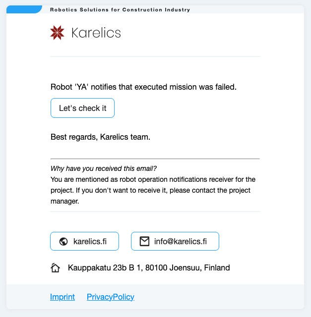 Failed missions notifications