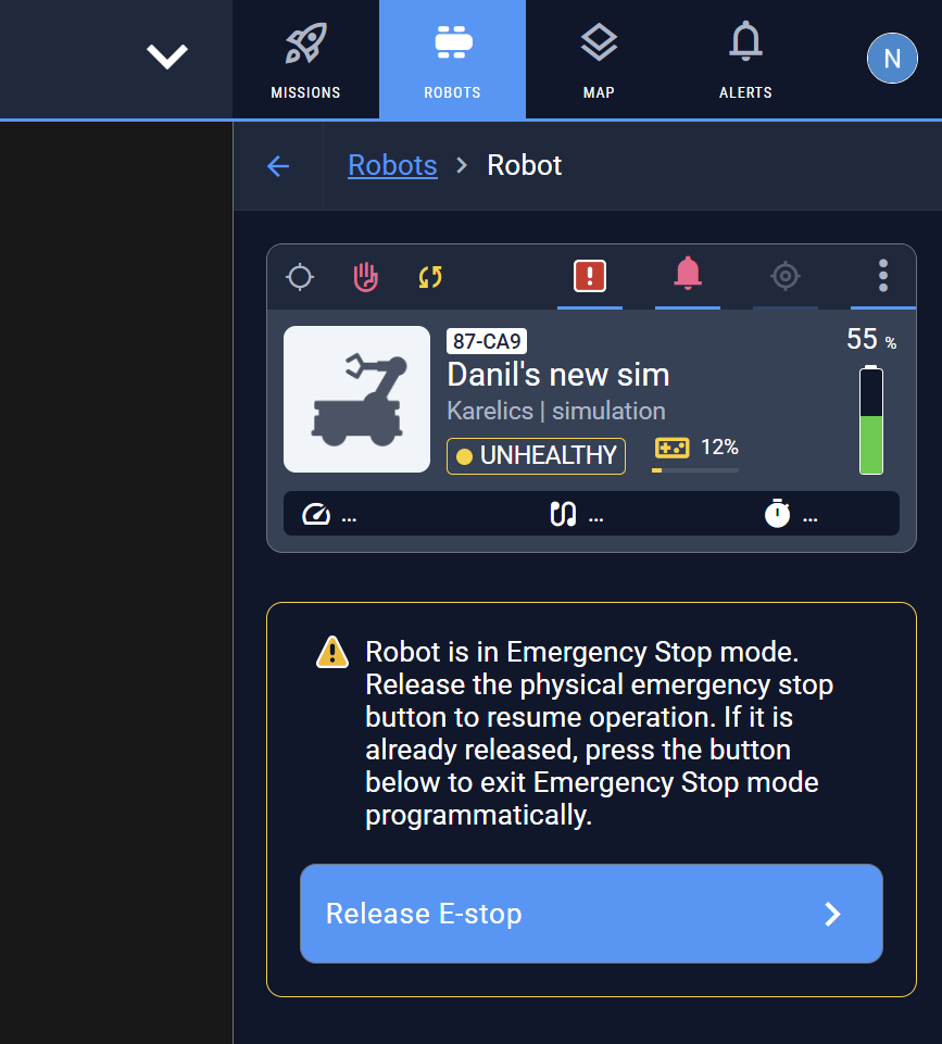 Emergency stop release