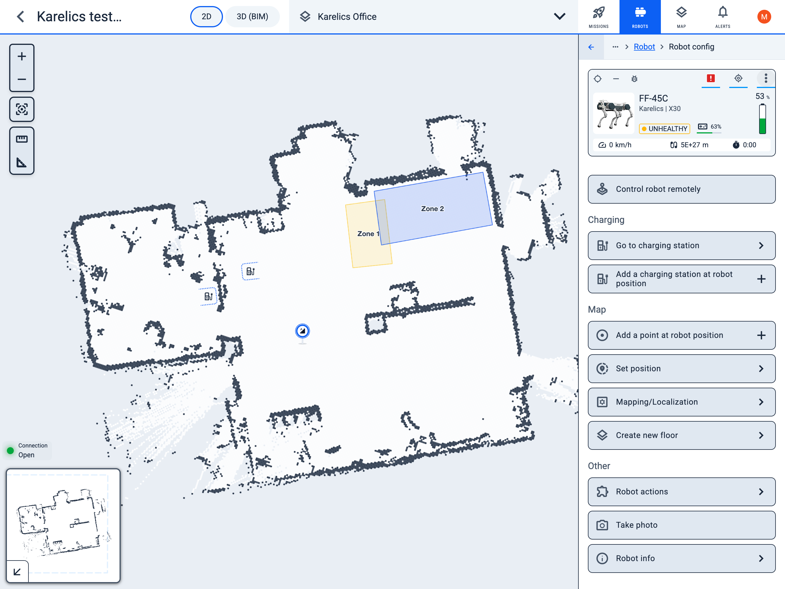 Go to charging station