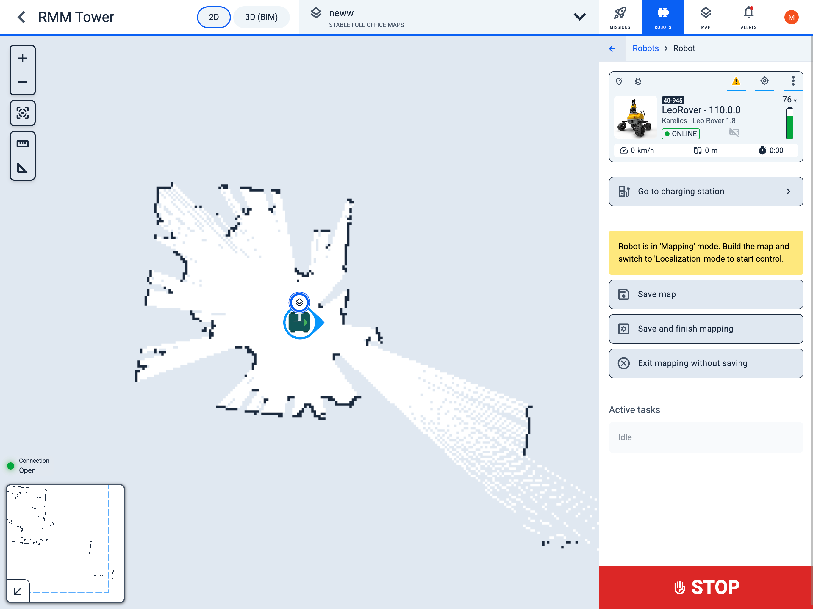Robot in Mapping mode