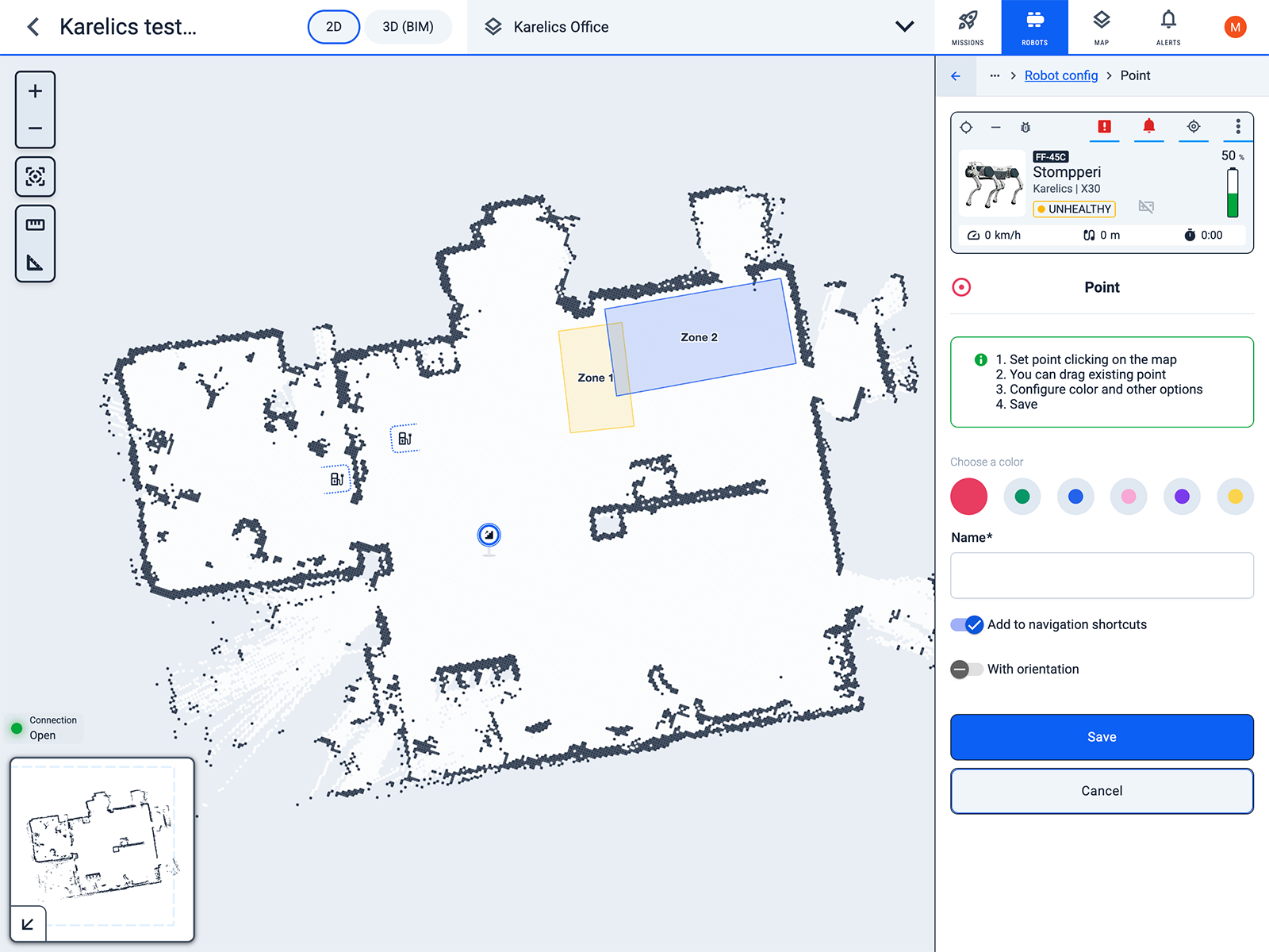 Add point at robot position